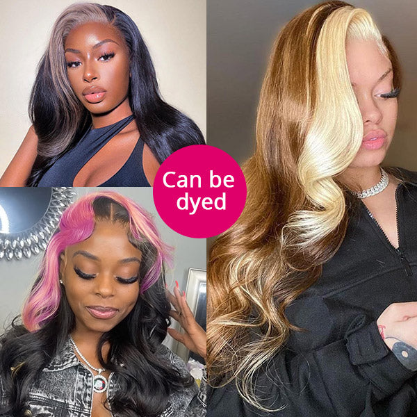 Black and Blonde Bundles with Closure Ombre Body Wave Hair with 4x4 Lace Closure