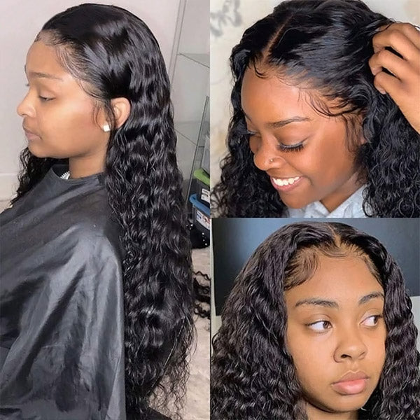 13x4 HD Lace Frontal Wig Water Wave Glueless Wigs 30 Inch Long Wig