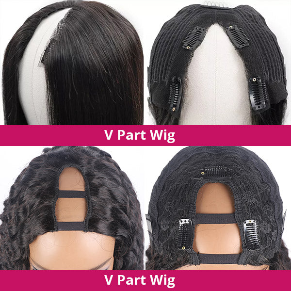 Curly Thin Part Wig V Part Human Hair Wigs Updated U Part Wig No Glue