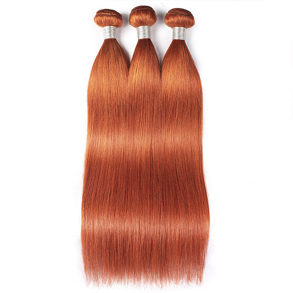 Ginger Color Brazilian Hair Bundles Straight Virgin Hair Bundles