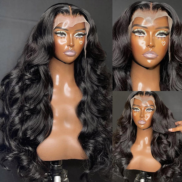 13x6 HD Lace Front Human Hair Wigs Body Wave Hair Undetectable Invisible Lace Wigs 180% Density