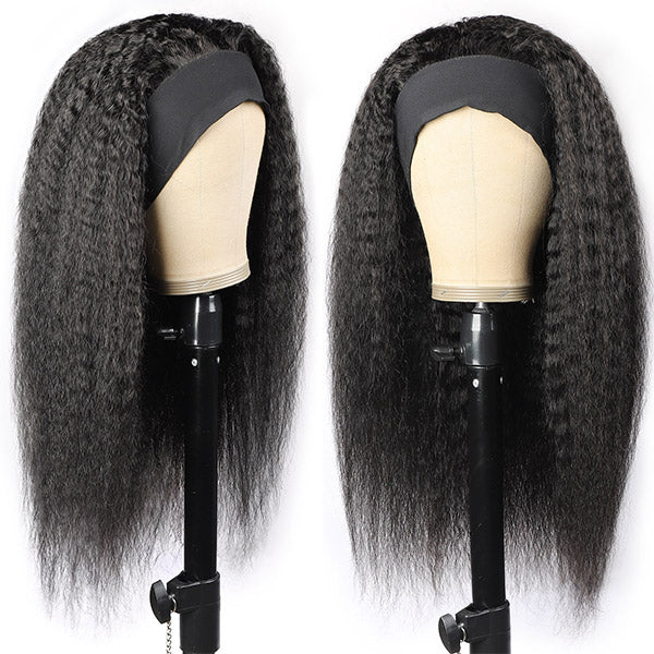 Yaki Straight Headband Half Wigs 100% Headband Wigs