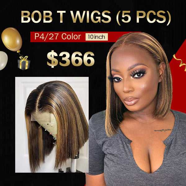 $366 Flash Sale Highlight Color Bob Lace Wigs (10inch 5Pcs)