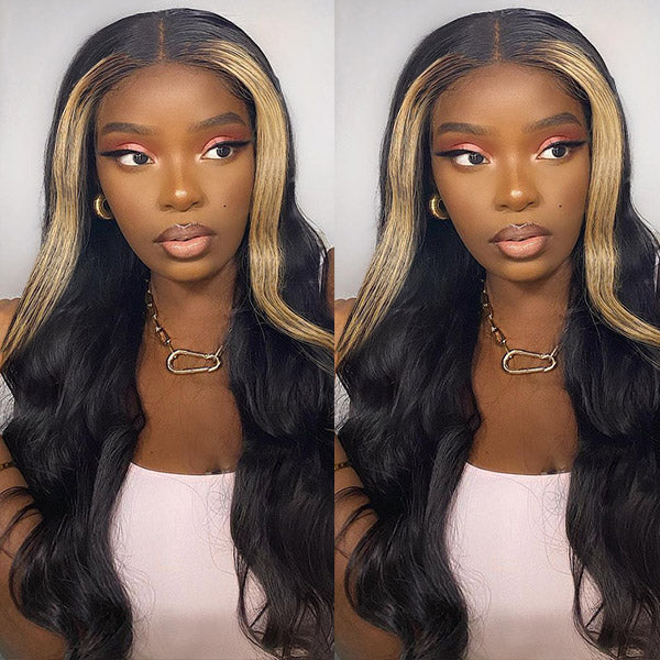 Highlight Body Wave Hair Lace Wigs TL27 Ombre 4*4 Lace Closure Wigs