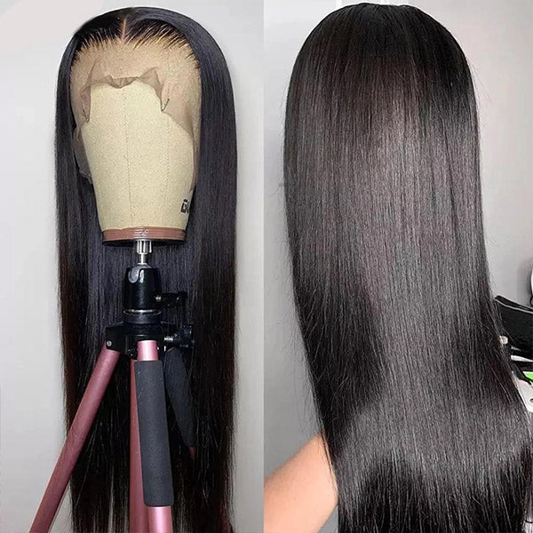 13x2 Frontal Wig Virgin Straight Lace Front Wig HD Human Hair Lace Wigs 32 Inch