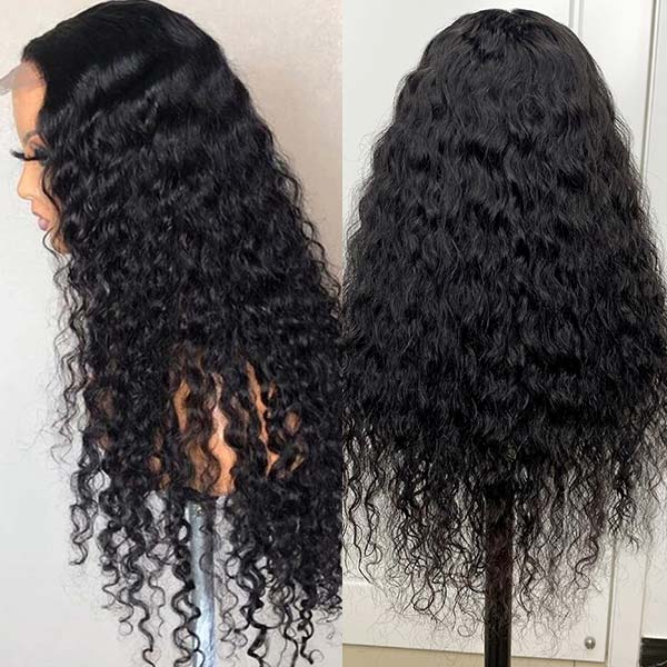 Water Wave Human Hair Wig 4x4 Lace Closure Wigs Water Wave Lace Wig 150% Density