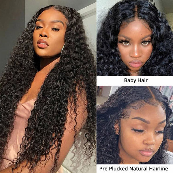 Deep Wave Wig Transparent Lace Wigs Deep Curly Wig 13x6x1 T Part Wigs