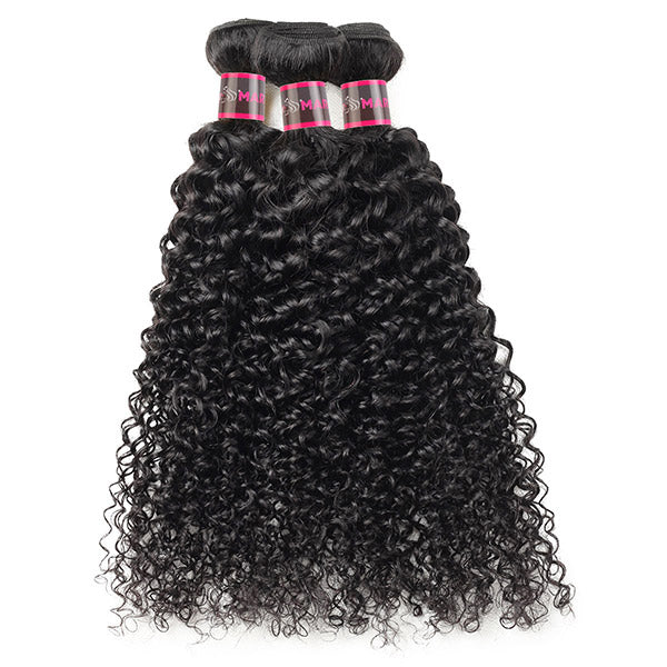 Hairsmarket Brazilian Curly Hair 3 Bundles With Lace Closure