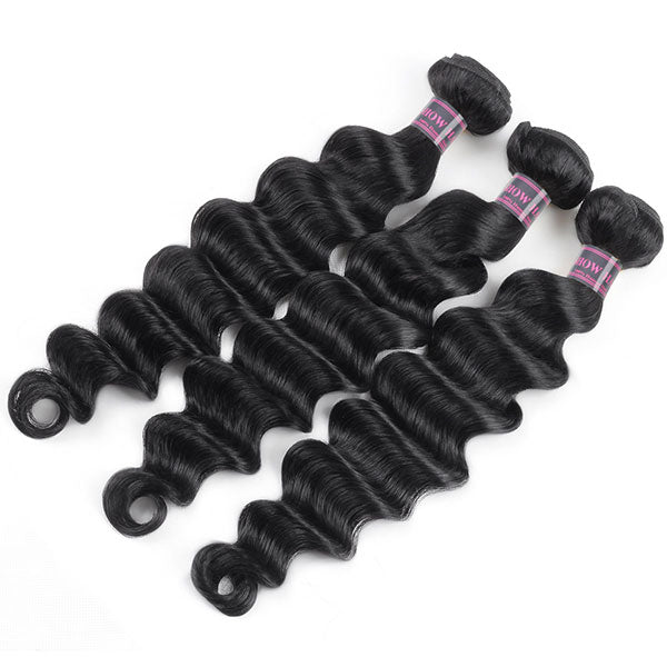 Ishow Non Remy Indian Loose Deep Wave 3 Bundles Virgin Human Hair Extensions