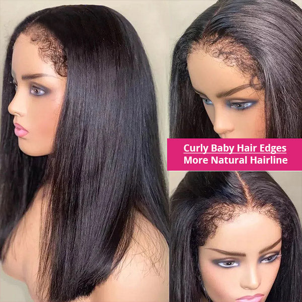 4C Edges Wig Glueless Wig Straight Hair 13x4 Lace Front Wigs 30 Inch 4x4 Lace Wigs