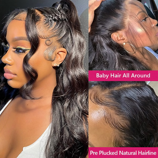 360 Lace Frontal Wigs Body Wave Lace Wig Pre Plucked With Baby Hair, T Part Human Hair Wigs