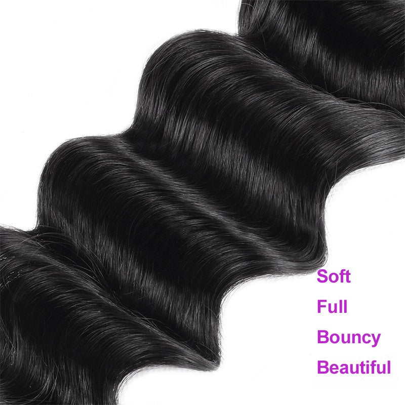 Allove 8A Virgin Peruvian Loose Deep Wave Human Hair