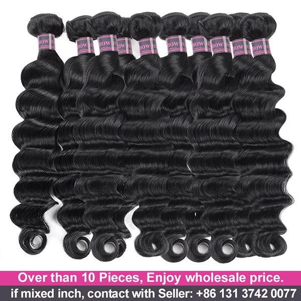 Wholesale Virgin Human Hair Bundles 10 Pieces Loose Deep Wave Hair