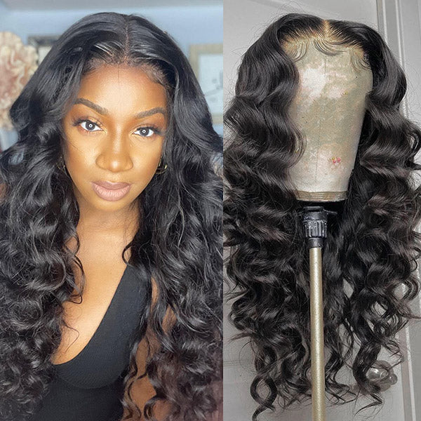 Loose Deep Wave Hair 13x4 Lace Front Wigs 100% Virgin Human Hair Wigs