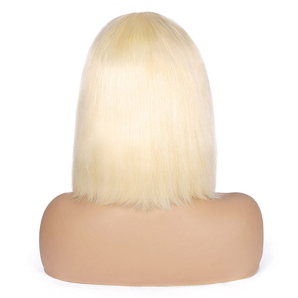 Hairsmarket Short Bob Lace Wig 613# Blonde Straight Human Hair Wigs