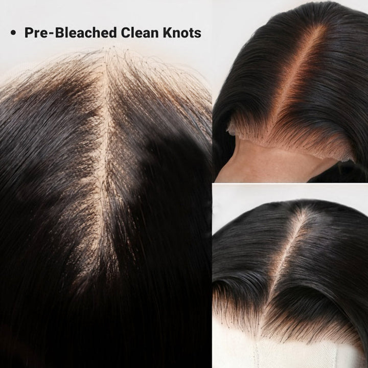 Kinky Straight Glueless Wigs 7x6 Lace Closure Wigs Bleacked Knots Wear Go Wigs Beginner Friendly