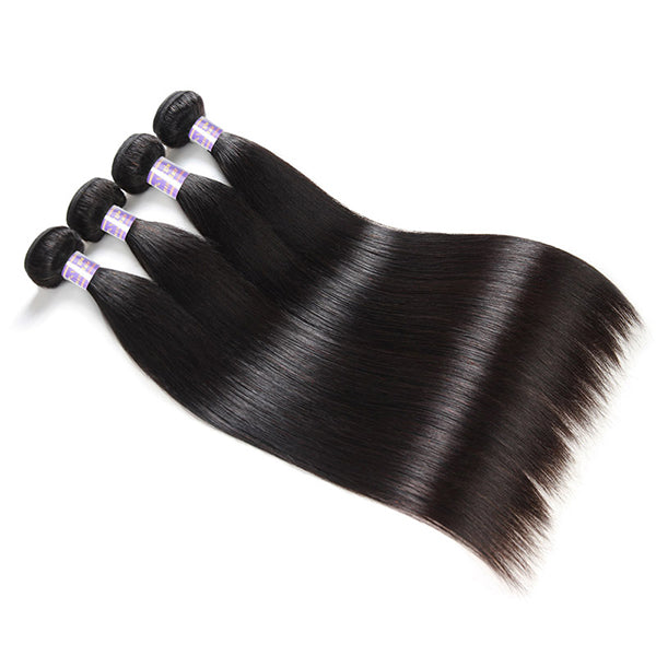 Allove 9A Virgin Brazilian Hair 4 Bundles Unprocessed Straight Hair Extensions