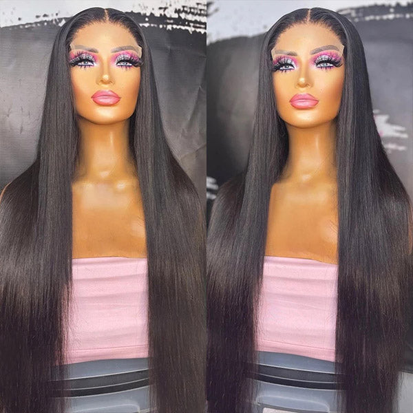 Straight Human Hair Wig 5x5 HD Lace Closure Wigs 20 inch Straight Wig