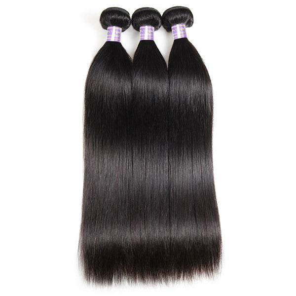 Customized 4*4 Lace Front Wig 9A Virgin Straight Hair With Lace Closure