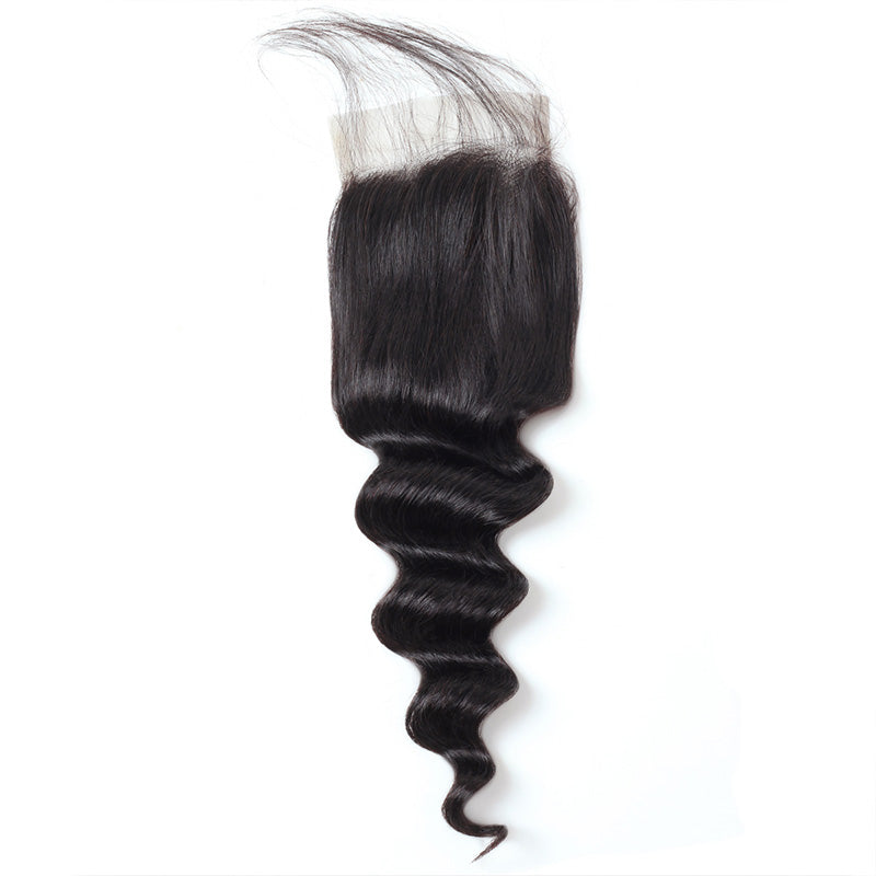 Hairsmarket Brazilian Loose Deep Wave Virgin Hair 3 Bundles With Closure