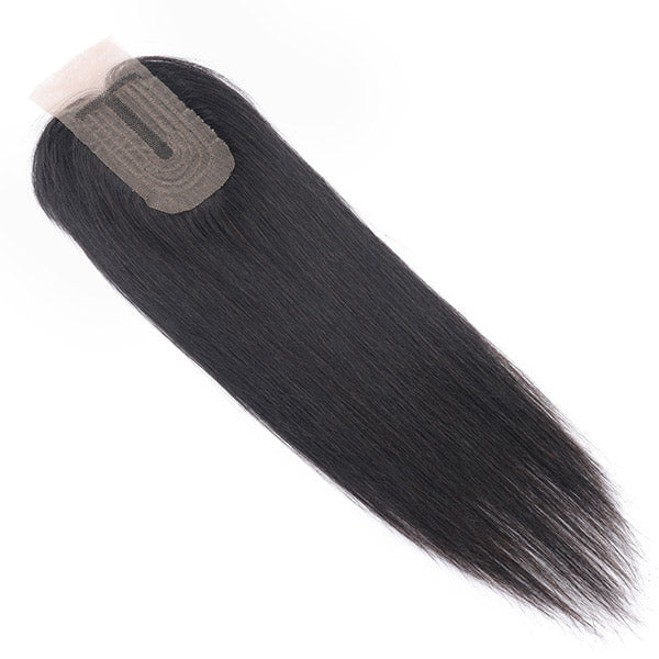 2*3 Straight Lace Closure, Middle Part Machine Made Lace Closure