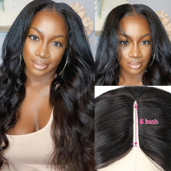 V Part Body Wave Wig No Leave Out Upgrade U Part Human Hair Wig 32 Inch