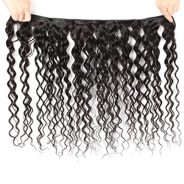 Water Wave Virgin Human Hair With Lace Closure 10A Virgin Hair 4*4 Customized Lace Wigs