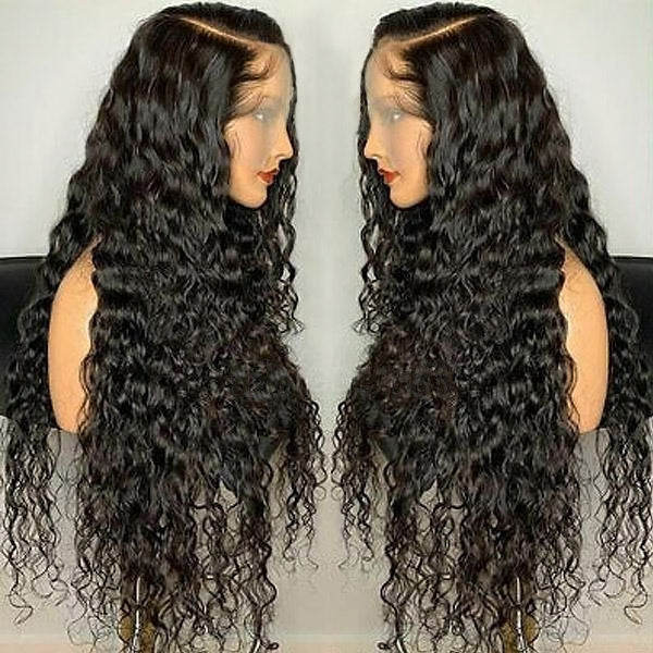 Water Wave Hair 4x4 5x5 Glueless Lace Closure Wigs Long Human Hair Wigs