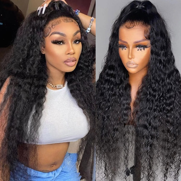 Products Water Wave Wig Glueless Lace Front Wigs 13x4 HD Lace Frontal Wig Invisible Lace Wig 30 32 34 Inch