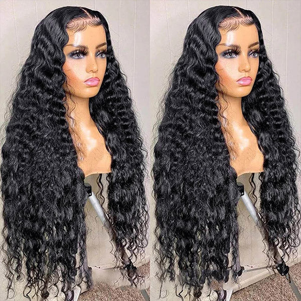 13x4 Lace Frontal Wig Water Wave Human Hair Wigs Affordable Glueless Transparent Lace Wigs