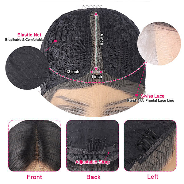 Loose Deep Wave Lace Wigs T Part Wigs HD Lace Part Human Hair Wigs