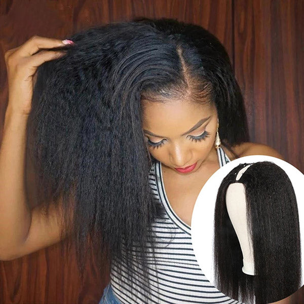 Kinky Straight V Part Wig No Lace Wigs Beginner Friendly Wigs