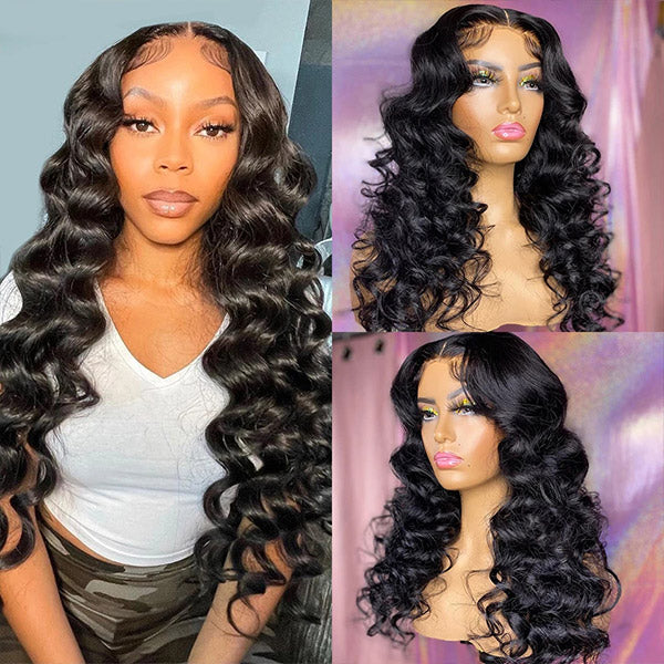 Loose Deep Wave Wig 13x4 Lace Front Wigs HD Lace Wigs Pre Plucked Affo ...